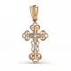 Подвеска крест из комбинированного золота