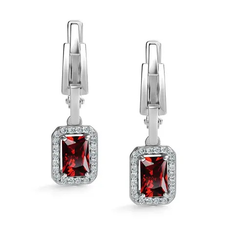 Серьги подвесные из серебра