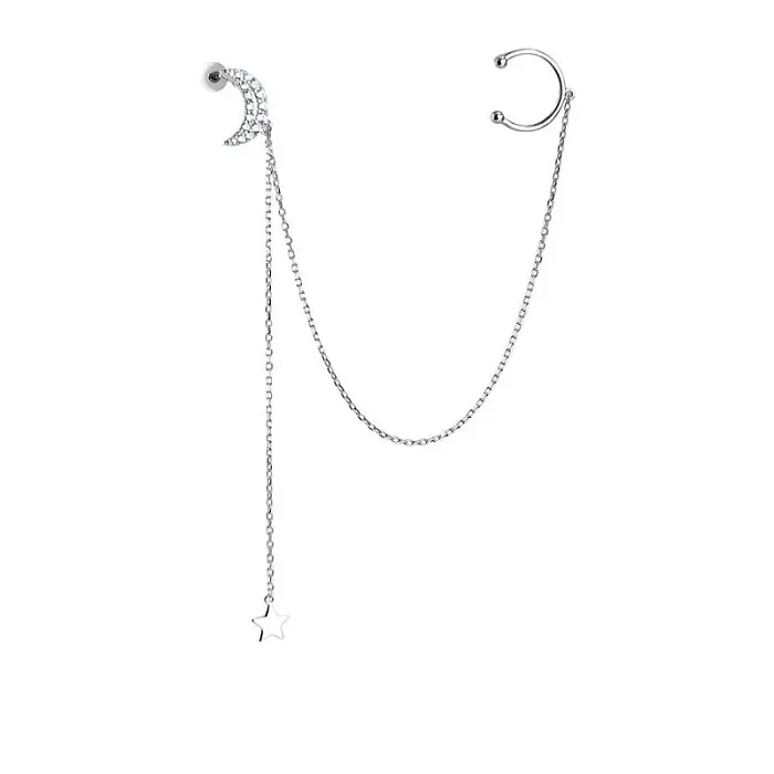 Серьги каффы из серебра
