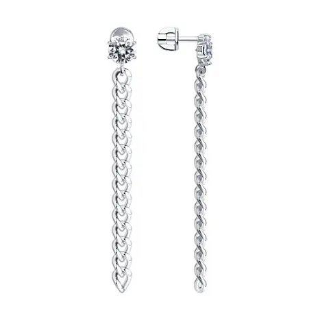Серьги подвесные из серебра