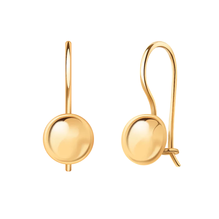 Серьги петельки из красного золота