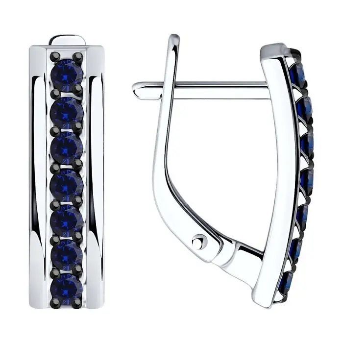 Серьги с английским замком из белого золота