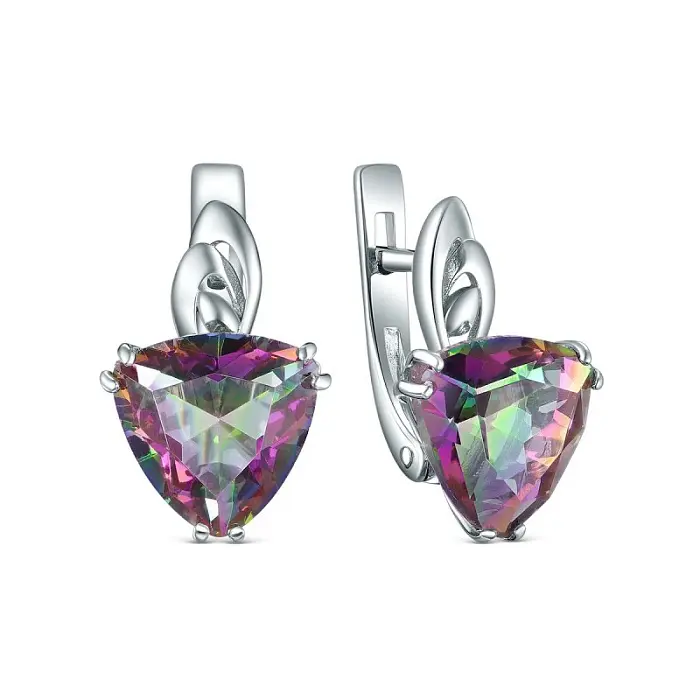 Серьги с английским замком из серебра