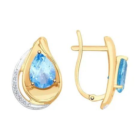 Серьги с английским замком из красного золота