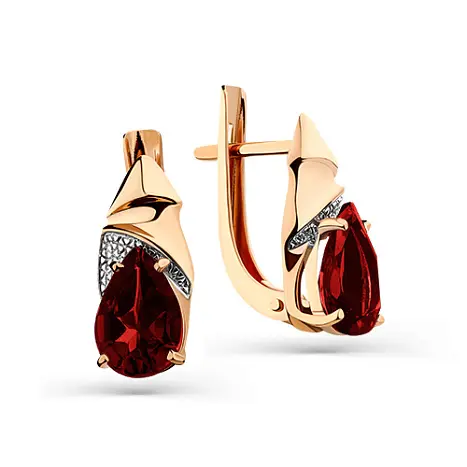Серьги с английским замком из красного золота