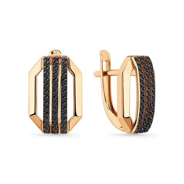 Серьги с английским замком из красного золота