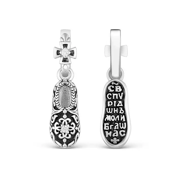 Подвеска икона из черного серебра