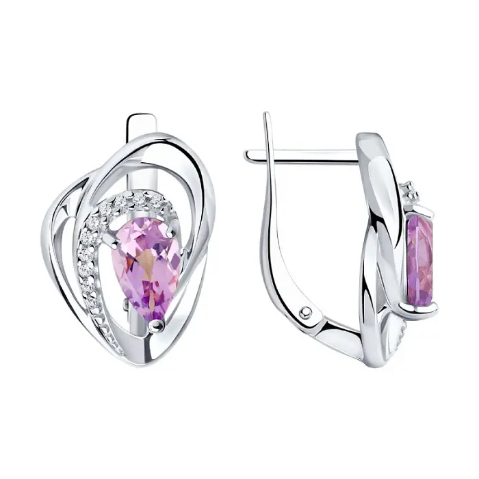 Серьги с английским замком из серебра