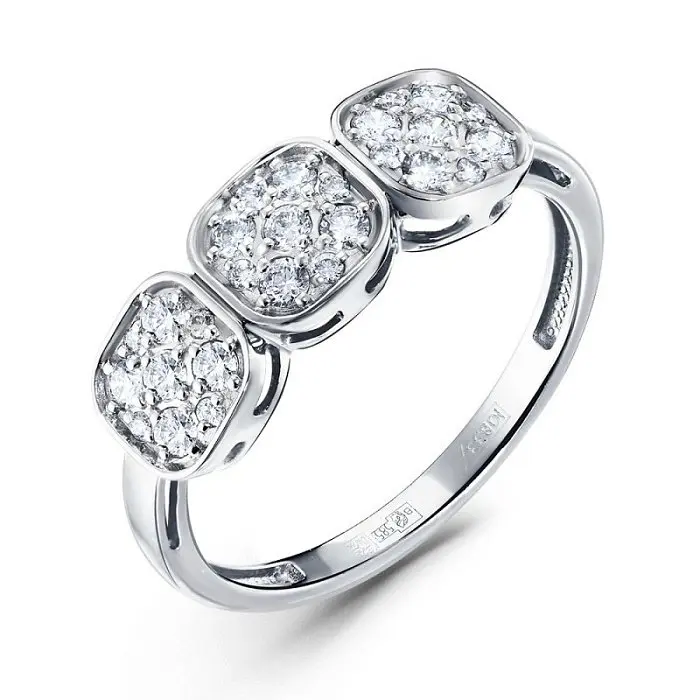 Кольцо декоративное из белого золота