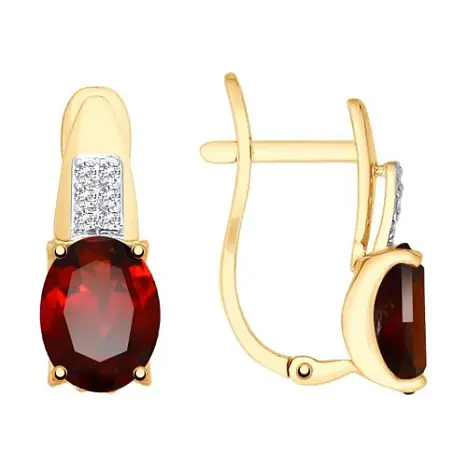 Серьги с английским замком из красного золота