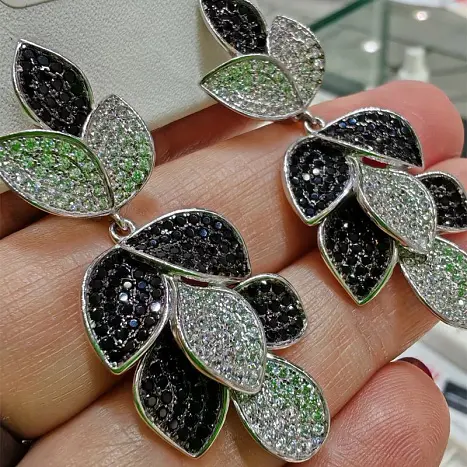 Серьги подвесные из серебра