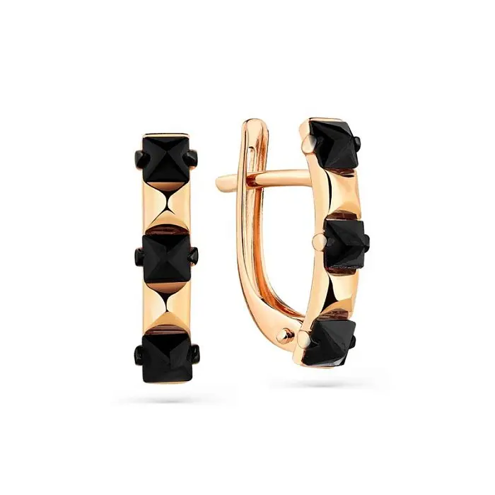 Серьги с английским замком из красного золота