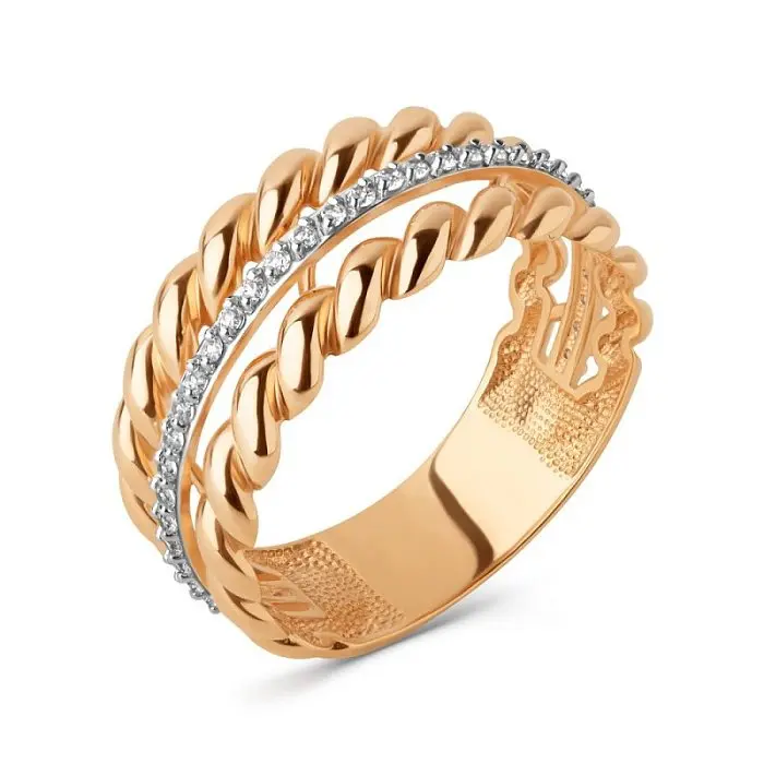 Кольцо декоративное из красного золота
