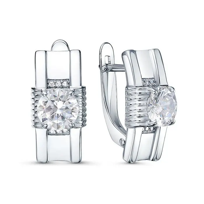 Серьги с английским замком из серебра