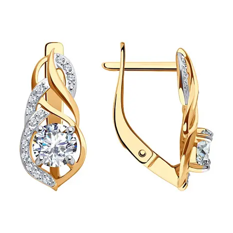 Серьги с английским замком из красного золота
