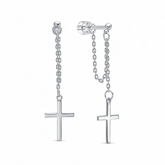 Серьги подвесные из серебра