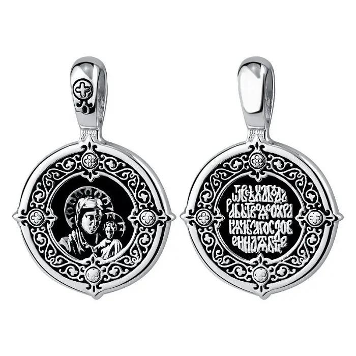 Подвеска икона из черного серебра