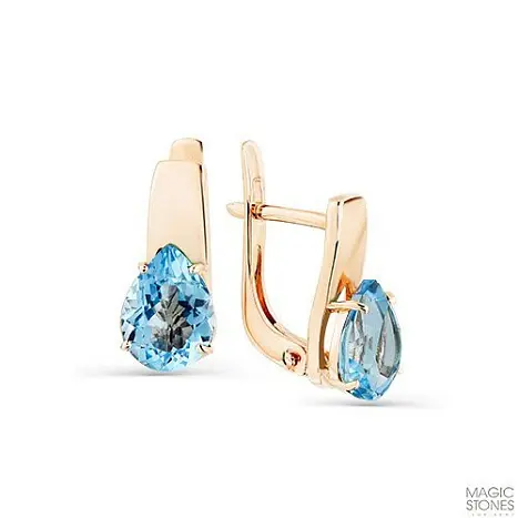 Серьги с английским замком из красного золота
