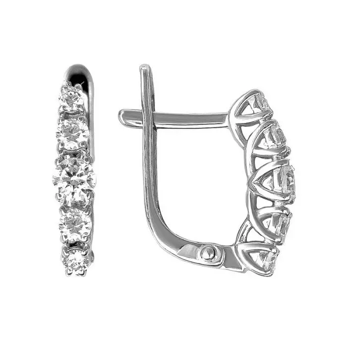 Серьги с английским замком из серебра