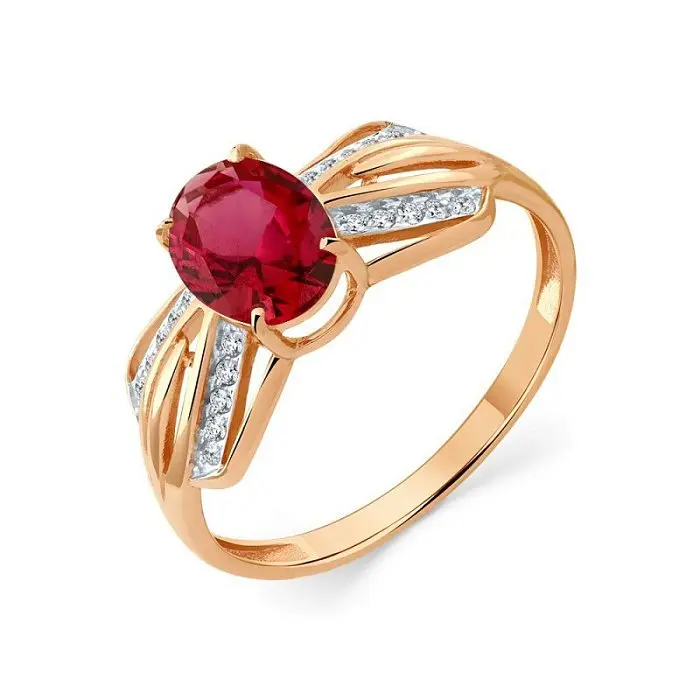 Кольцо декоративное из красного золота