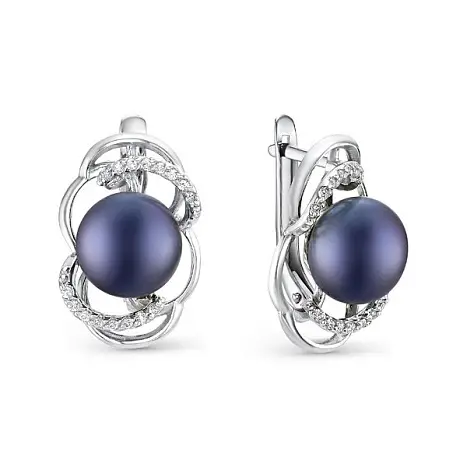 Серьги с английским замком из серебра