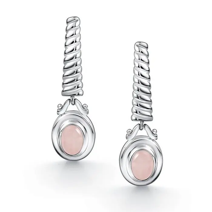 Серьги подвесные из серебра вид 1