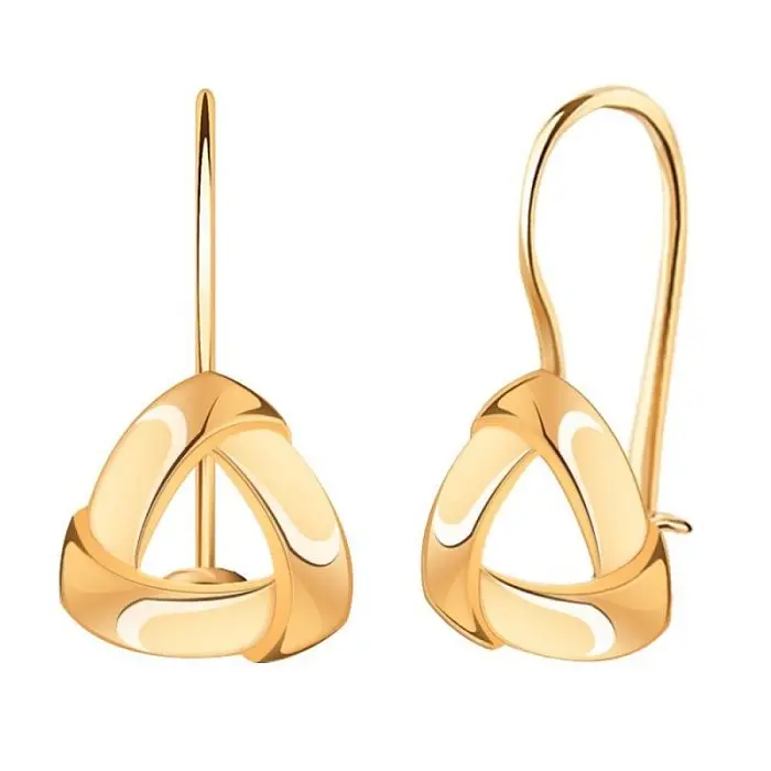 Серьги петельки из красного золота