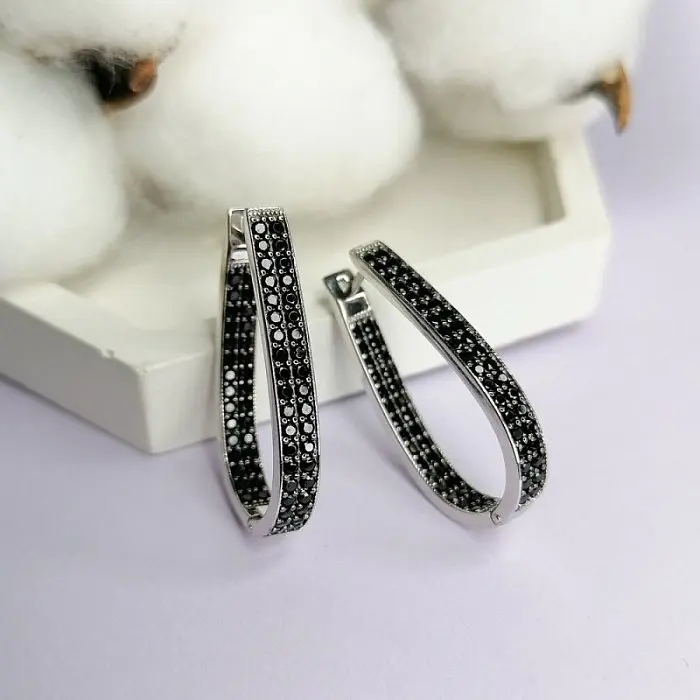 Серьги с английским замком из серебра