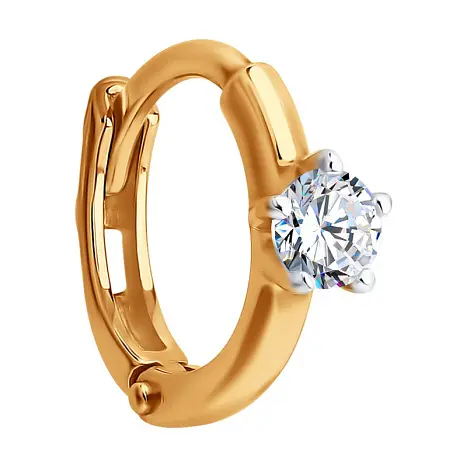 Серьги конго из красного золота