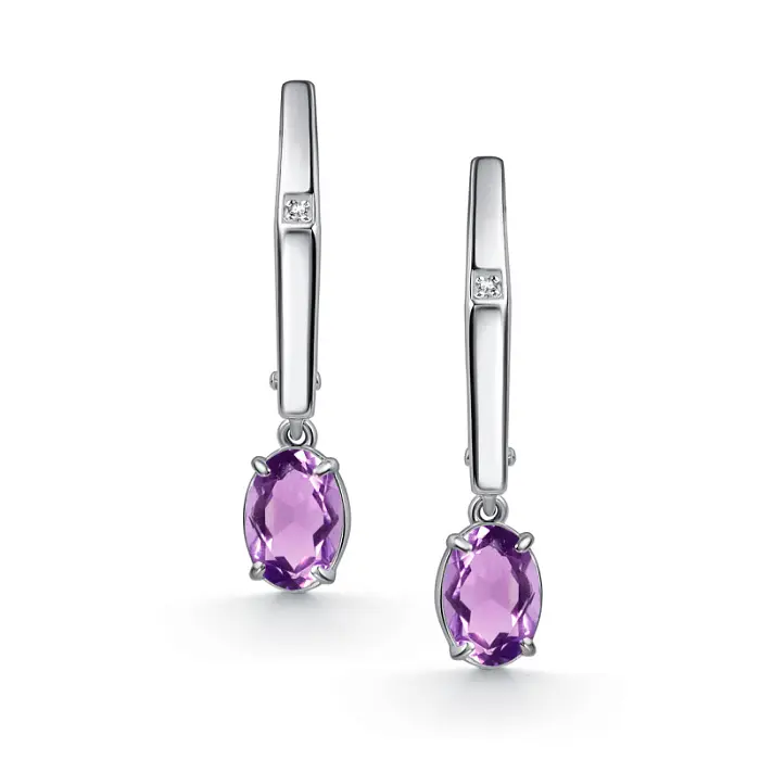 Серьги подвесные из серебра