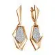 Серьги подвесные из комбинированного золота