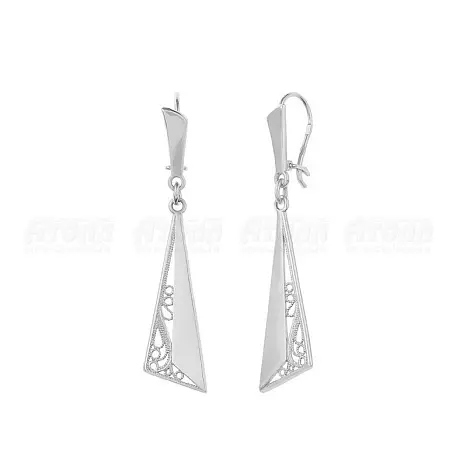 Серьги петельки из красного золота