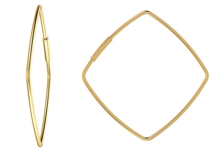 Серьги конго из красного золота