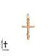 Подвеска крест из комбинированного золота