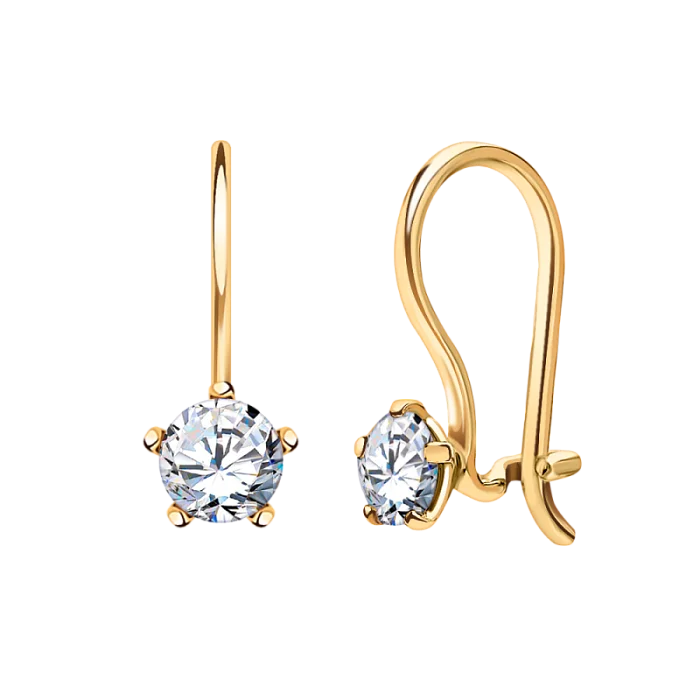 Серьги детские из красного золота