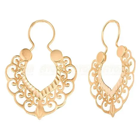 Серьги петельки из красного золота