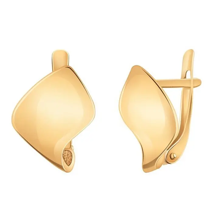 Серьги с английским замком из красного золота