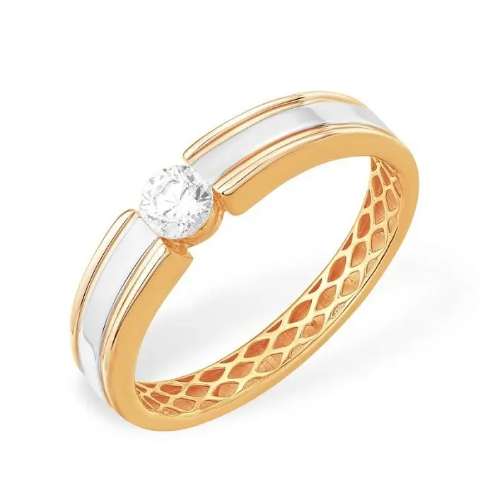 Кольцо декоративное из комбинированного золота