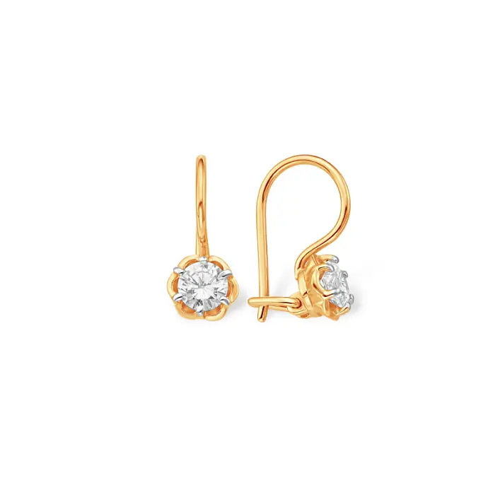 Серьги детские из красного золота