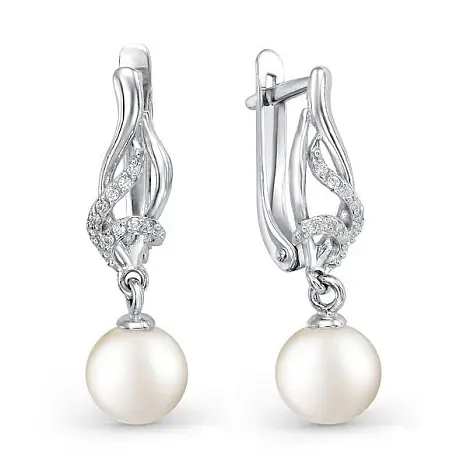 Серьги подвесные из серебра