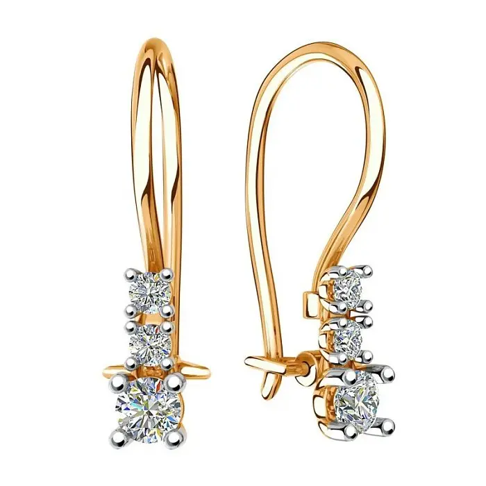 Серьги детские из красного золота