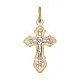Подвеска крест из комбинированного золота