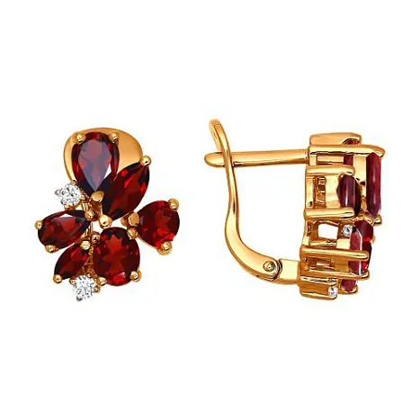 Серьги с английским замком из красного золота
