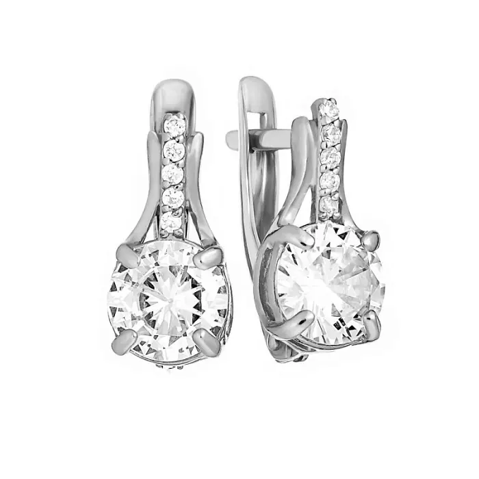 Серьги с английским замком из серебра