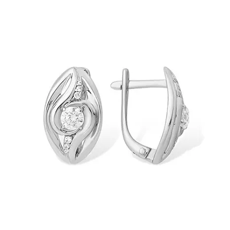Серьги с английским замком из серебра