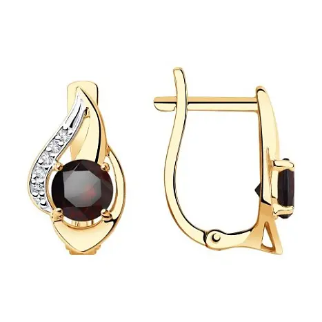 Серьги с английским замком из красного золота