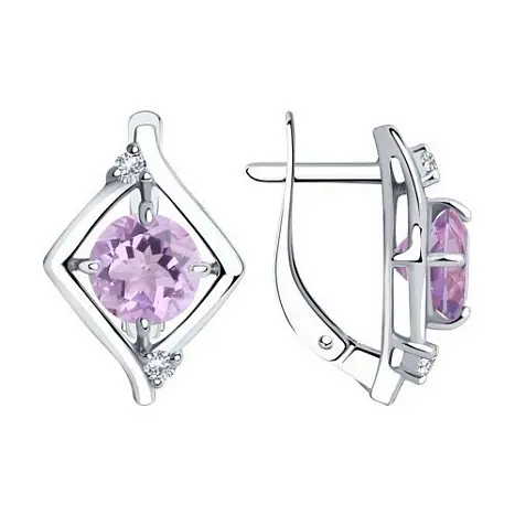 Серьги с английским замком из серебра