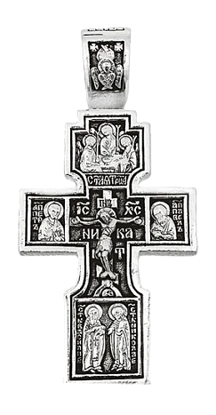 Подвеска крест из серебра