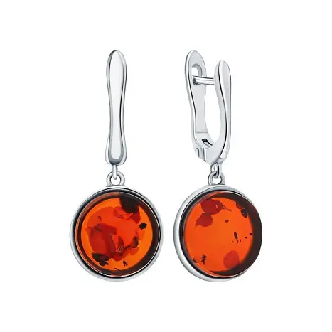 Серьги подвесные из серебра