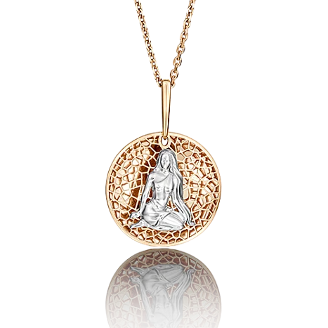 Подвеска знак зодиака из комбинированного золота